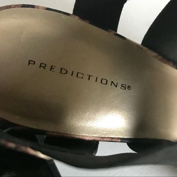 Predictions Leopard Satin Strappy Wedge Sandals 7 - Picture 4 of 7